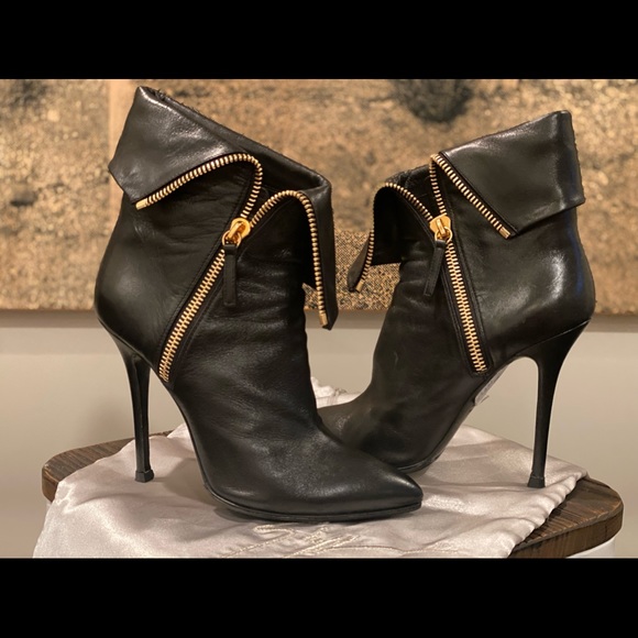 GIUSEPPE ZANOTTI Fold-Over Zip Stiletto Ankle Boot - Picture 5 of 11